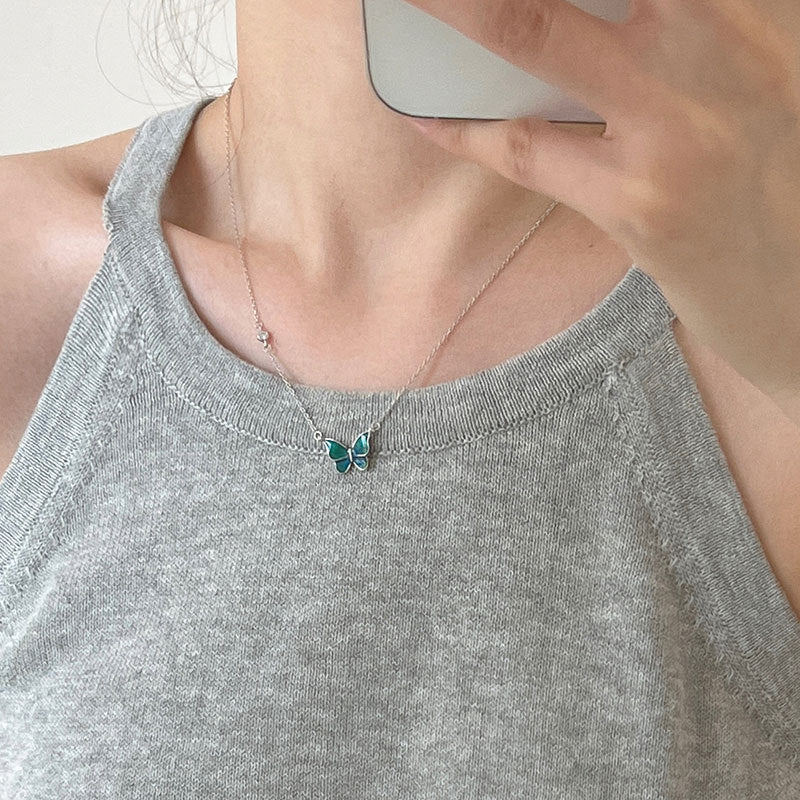Sliver Colour-changed Butterfly Necklace Fashion Novelty Jewellery - Pantelitsa Beauty and Jewellery one stop shop