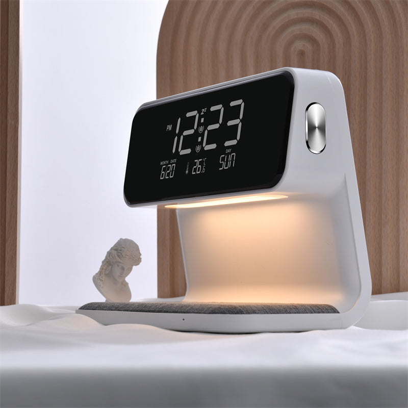 Creative 3 In 1 Bedside Lamp Wireless Charging LCD Screen Alarm Clock Wireless Phone Charger - Pantelitsa Beauty and Jewellery one stop shop