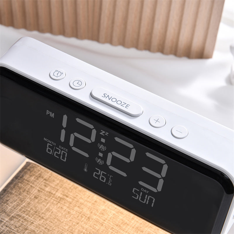 Creative 3 In 1 Bedside Lamp Wireless Charging LCD Screen Alarm Clock Wireless Phone Charger - Pantelitsa Beauty and Jewellery one stop shop