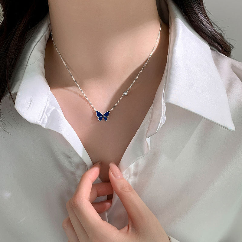 Sliver Colour-changed Butterfly Necklace Fashion Novelty Jewellery - Pantelitsa Beauty and Jewellery one stop shop