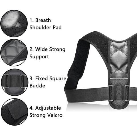 Adjustable Posture Corrector Back Support Strap Brace Shoulder Spine Support Lumbar Posture Orthopedic Belt - Pantelitsa Beauty and Jewellery one stop shop