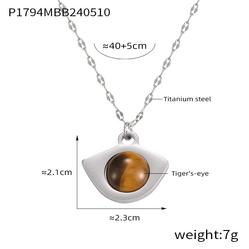 Vintage Natural Tiger-Eye Stone Necklace - Pantelitsa Beauty and Jewellery one stop shop