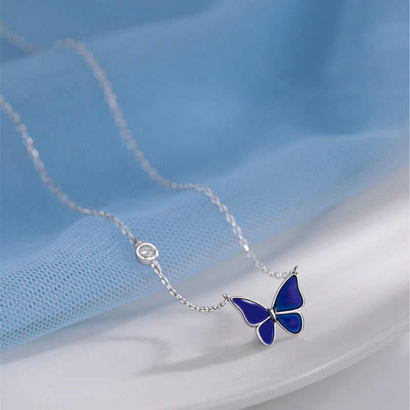 Sliver Colour-changed Butterfly Necklace Fashion Novelty Jewellery - Pantelitsa Beauty and Jewellery one stop shop