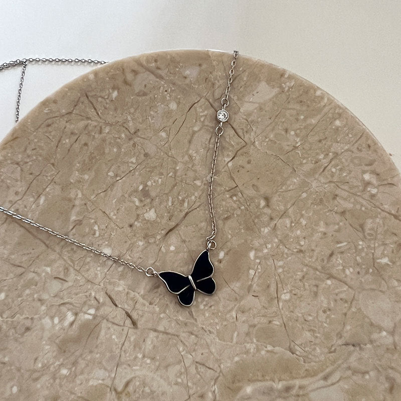Sliver Colour-changed Butterfly Necklace Fashion Novelty Jewellery - Pantelitsa Beauty and Jewellery one stop shop