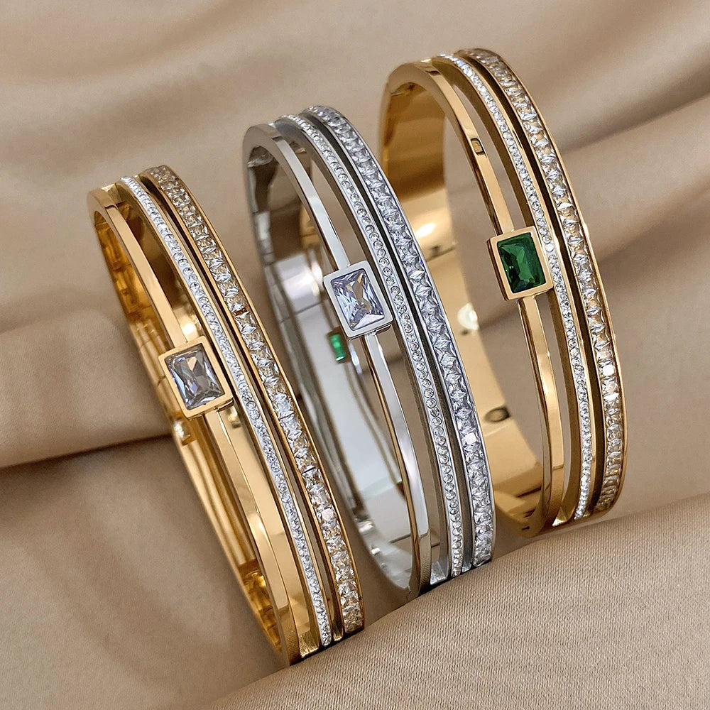 Luxury Stainless Steel Cuff Bracelet For Women - Pantelitsa Beauty and Jewellery one stop shop