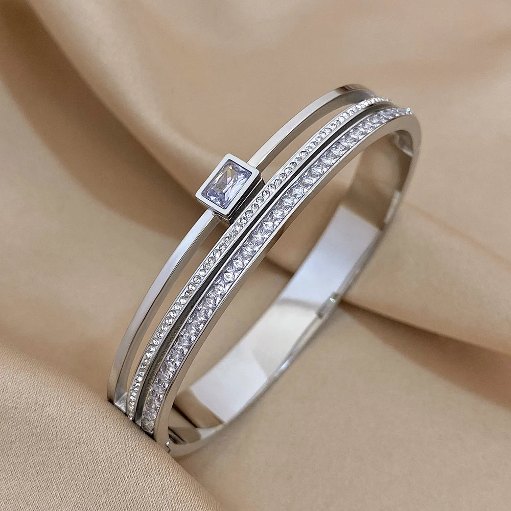 Luxury Stainless Steel Cuff Bracelet For Women - Pantelitsa Beauty and Jewellery one stop shop