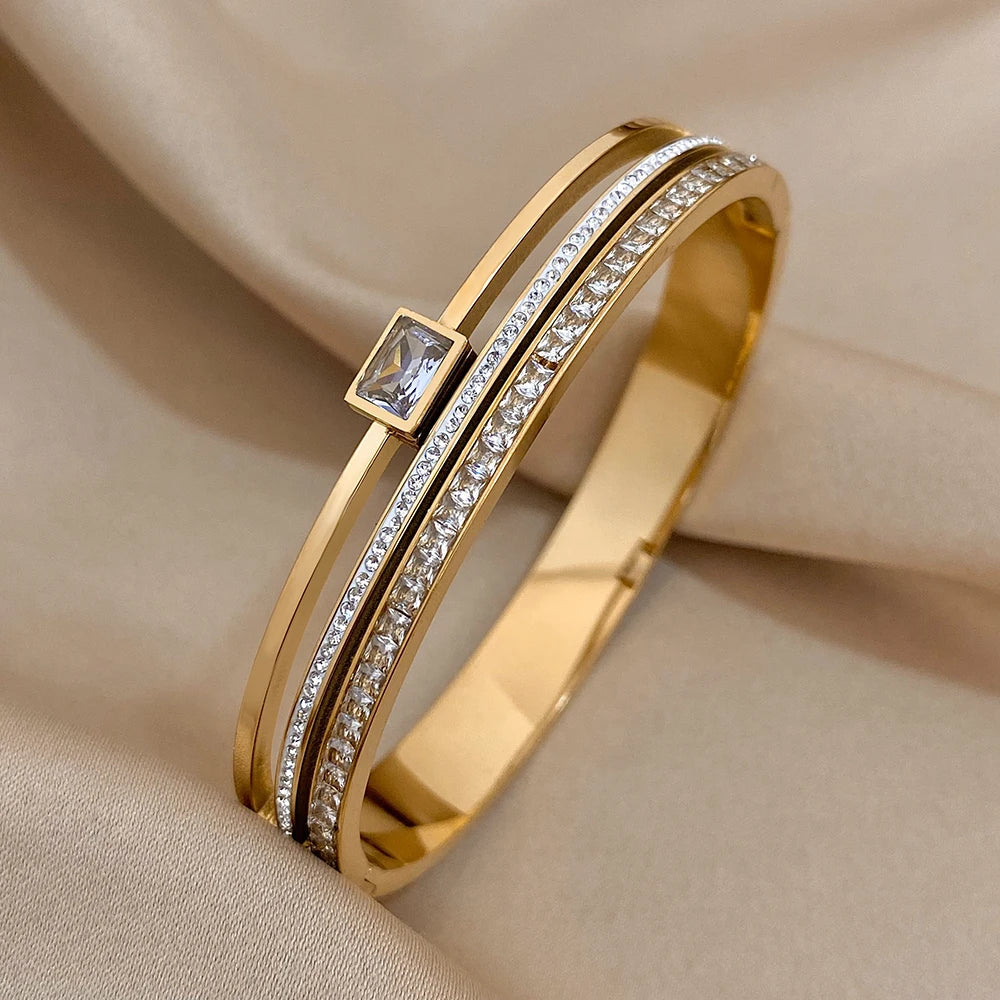 Luxury Stainless Steel Cuff Bracelet For Women - Pantelitsa Beauty and Jewellery one stop shop