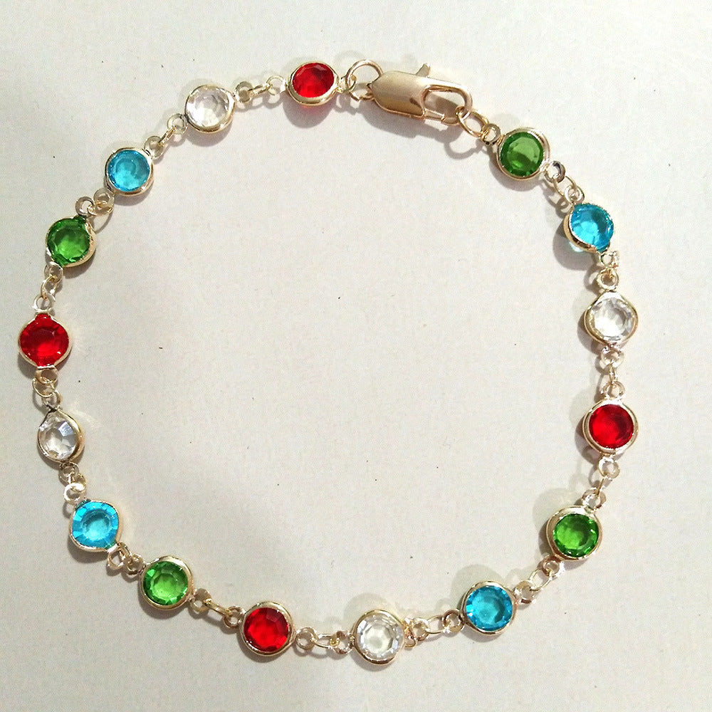 Rainbow Crystal Anklet For Women - Pantelitsa Beauty and Jewellery one stop shop