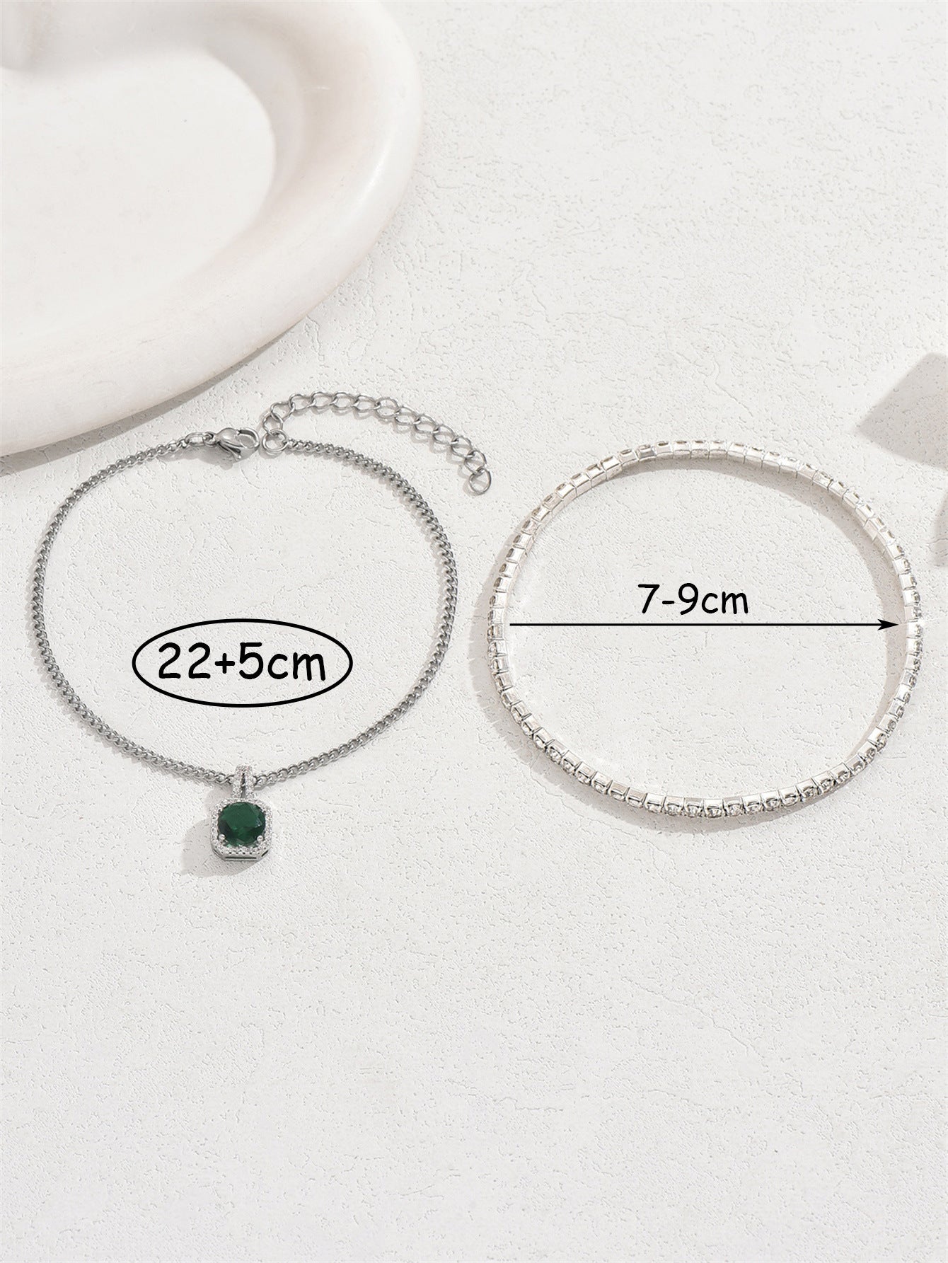 Hollow Heart Tassel Gang Drill Anklet Two-piece Set For Women - Pantelitsa Beauty and Jewellery one stop shop