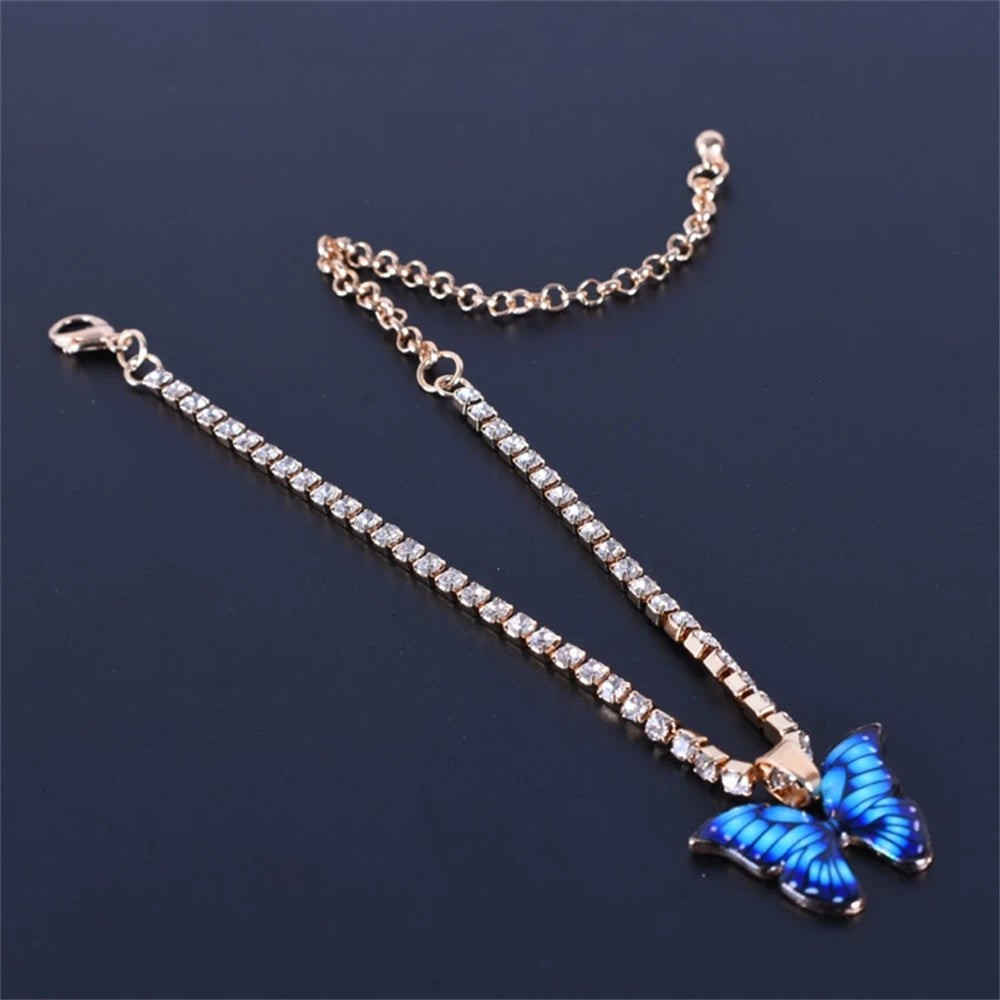Metal Butterfly Anklet Bracelet - Pantelitsa Beauty and Jewellery one stop shop