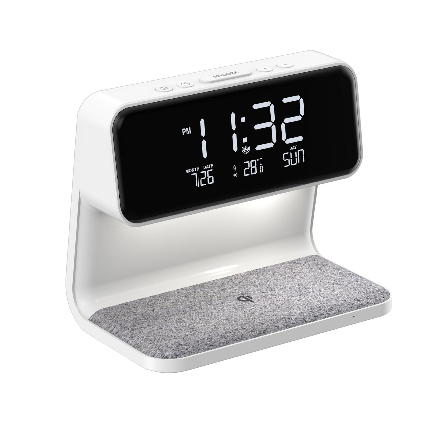 Creative 3 In 1 Bedside Lamp Wireless Charging LCD Screen Alarm Clock Wireless Phone Charger - Pantelitsa Beauty and Jewellery one stop shop