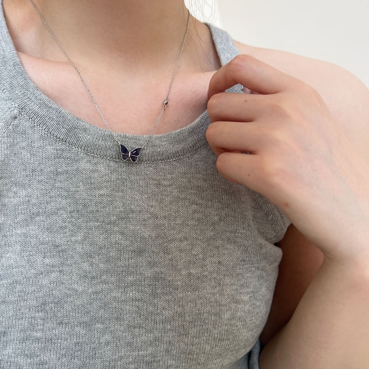 Sliver Colour-changed Butterfly Necklace Fashion Novelty Jewellery - Pantelitsa Beauty and Jewellery one stop shop