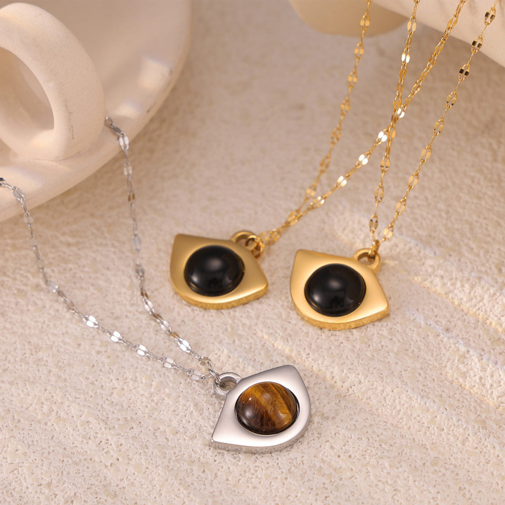 Vintage Natural Tiger-Eye Stone Necklace - Pantelitsa Beauty and Jewellery one stop shop