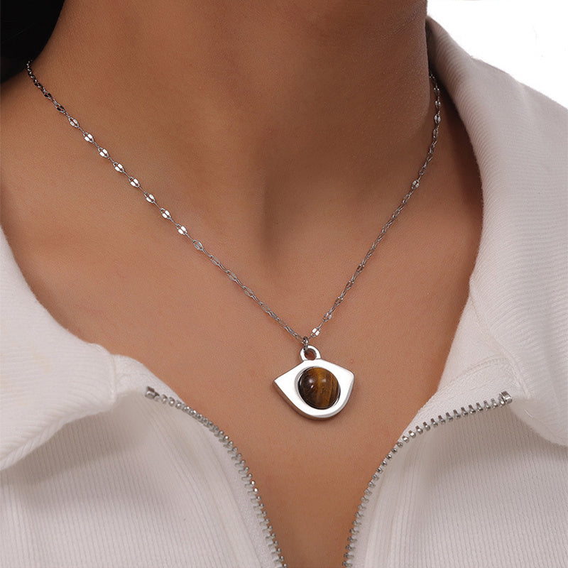 Vintage Natural Tiger-Eye Stone Necklace - Pantelitsa Beauty and Jewellery one stop shop