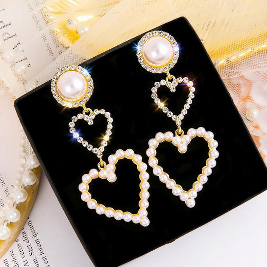 Pearl Rhinestone Drop Earrings - Pantelitsa Beauty and Jewellery one stop shop