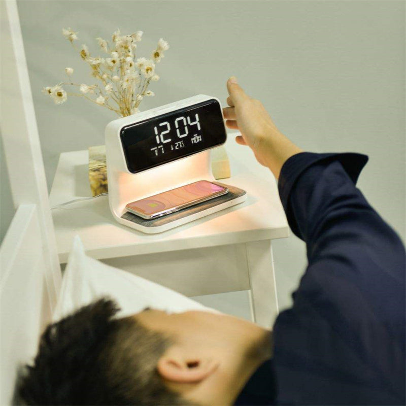 Creative 3 In 1 Bedside Lamp Wireless Charging LCD Screen Alarm Clock  Wireless Phone Charger - Pantelitsa Beauty and Jewellery one stop shop