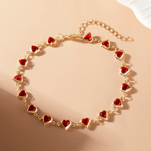 Love Heart Crystal Anklet - Pantelitsa Beauty and Jewellery one stop shop