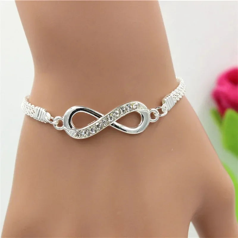 Rhinestone Infinity Bracelet  Women's Jewelry 8 Number Pendant - Pantelitsa Beauty and Jewellery one stop shop