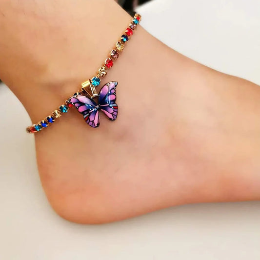 Metal Butterfly Anklet Bracelet - Pantelitsa Beauty and Jewellery one stop shop