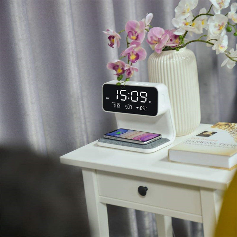 Creative 3 In 1 Bedside Lamp Wireless Charging LCD Screen Alarm Clock  Wireless Phone Charger - Pantelitsa Beauty and Jewellery one stop shop