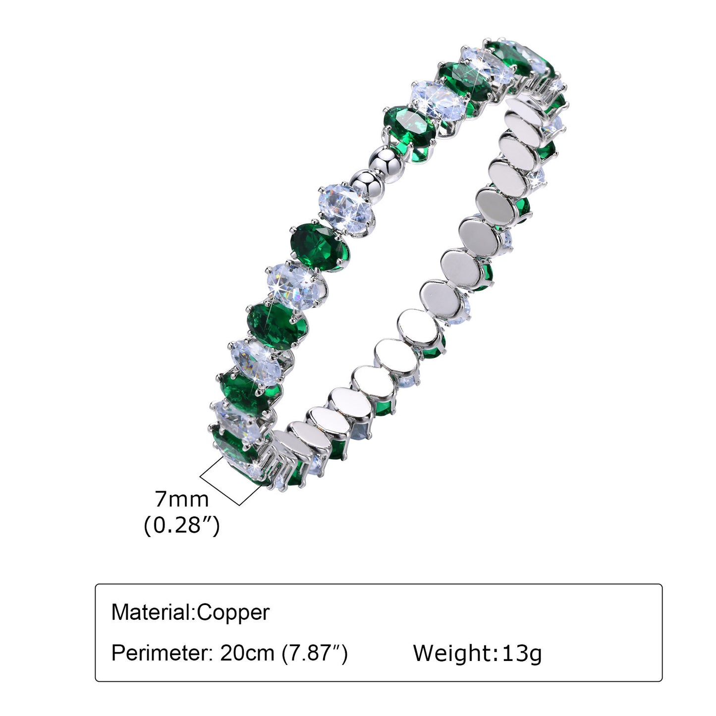 Elegant Oval Zircon Bracelet - Pantelitsa Beauty and Jewellery one stop shop