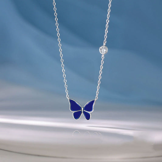 Sliver Colour-changed Butterfly Necklace Fashion Novelty Jewellery - Pantelitsa Beauty and Jewellery one stop shop