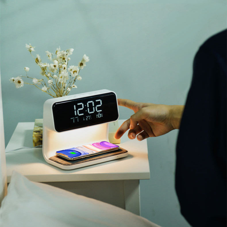 Creative 3 In 1 Bedside Lamp Wireless Charging LCD Screen Alarm Clock  Wireless Phone Charger - Pantelitsa Beauty and Jewellery one stop shop